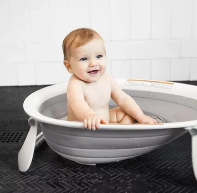 Bañera plegable para bebés y niños pequeños Boon Naked de 2 posiciones - gris Foto 1 de 4