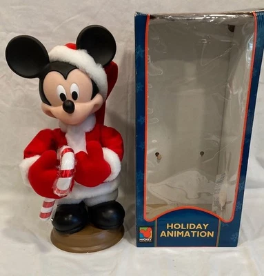 MICKEY MOUSE DISNEY UNLIMITED SANTA'S BEST CHRISTMAS ANIMATION CANDY CANE W/BOX - Image 1 of 4
