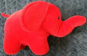 Vintage Elefante Rojo Juguete Suave Sonajero Velour 5.5x10" - Imagen 1 de 7