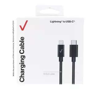 Verizon USB-C to 8 Pin Connector Cable 1.8 meter 6 ft Black - Picture 1 of 3