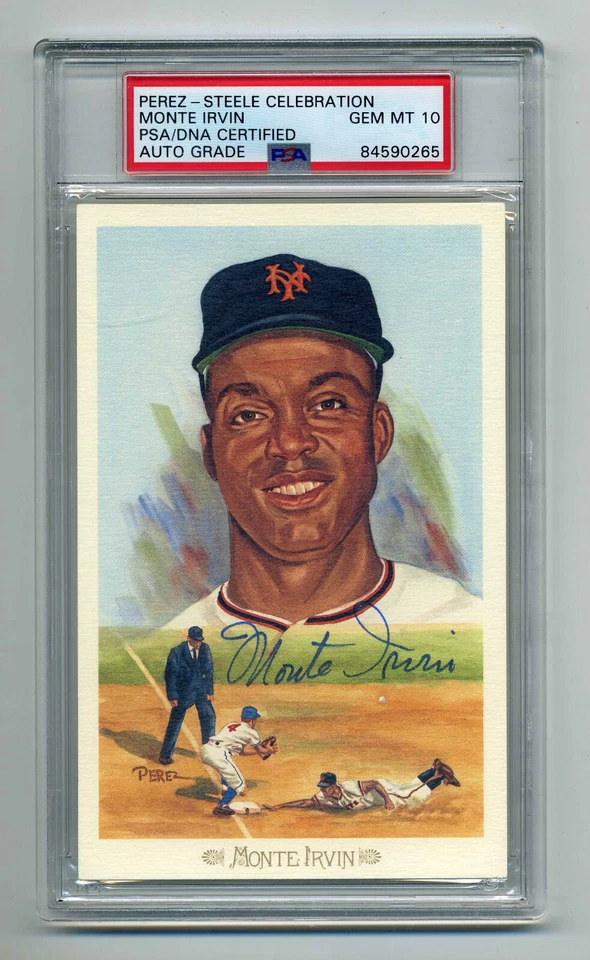  MONTE IRVIN GEM MINT 10 PSA/DNA   SIGNED  PEREZ STEELE CELEBRATION CARD- TOUGH! - Image 1 of 1