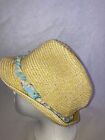 WOMEN'S PAPER STRAW FLORAL BRAIDED BAND FOLDABLE SUN HAT UK ONE SIZE HT001