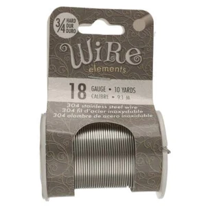Elementos de alambre artesanal de acero inoxidable BeadSmith calibre 18 - carrete de 10 yardas - Imagen 1 de 5