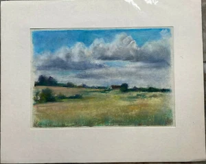 Franz Ehmke *1928-2018 Berlin Blankenfelde Fields House Pastel Signed - Picture 1 of 5