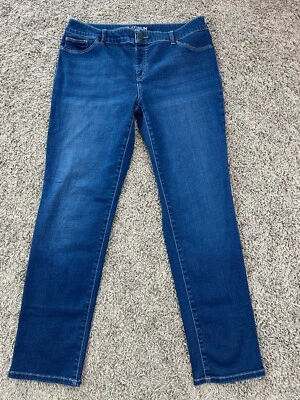 Женские джинсы Chico's Platinum размер 15 синяя джинсовая ткань прямые штанины эластичные - Изображение 1 из 4
