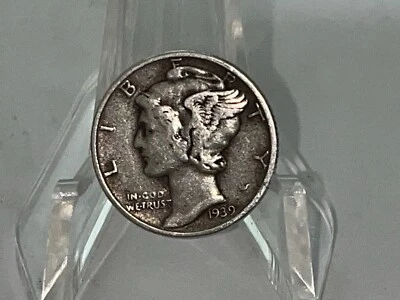 1939p Silver Mercury Dime GOOD TO VG FREE SHIPPING - Image 1 of 2