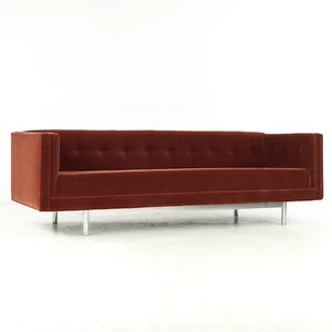 Jack Cartwright Mid Century Chrome and Mohair Sofa - Picture 1 of 9