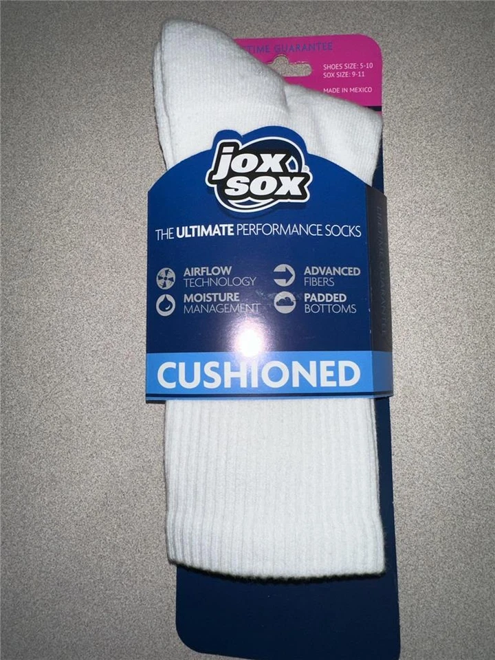 Calcetines acolchados acolchados para mujer Jox Sox blancos nuevos 9-11 Foto 1 de 4