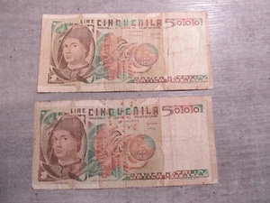 2 Banconote 5000 Lire Antonello Da Messina Repubblica Italiana 22471 - Imagen 1 de 2