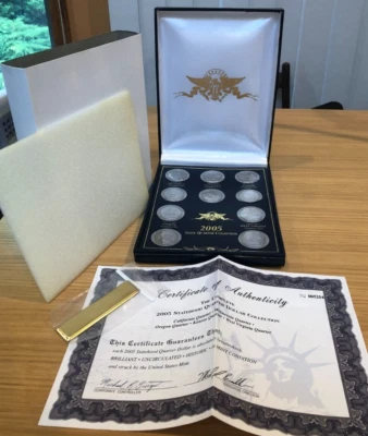 2005 State Quarter Collection uncirculated COA, case, tag * 10 U.S. coins * UCG - Image 1 of 4