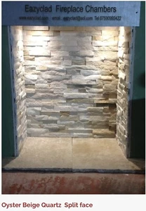 Oyster Beige Split Face Fireplace Chamber Insert - Picture 1 of 1