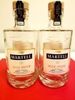2 MARTELL Blue Swift Cognac Empty Liquor Spirit Bottles 750 ml Real Cork Stopper
