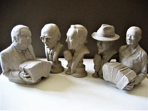 5 TANGO BUSTS PIAZZOLLA PUGLIESE GARDEL TROILO GOYENECHE ARGENTINA MILONGA MUSIC - Picture 1 of 24