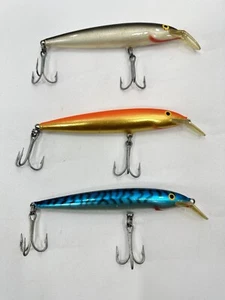 Rapala Floating Magnum Fishing Lure LOT of 3 Blue Orange Finland Fluorescent - Picture 1 of 9