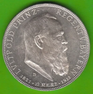 Münze Bayern 5 Mark 1911 Luitpold Polierte Platte leichte Kratzer nswleipzig - Bild 1 von 3