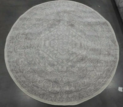SILVER 4' X 4' Round Binding Stain Rug, Reduced Price 1172611058 ADR108B-4R - Image 1 of 4