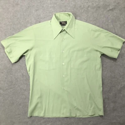 Men's Towncraft Jcpenney Penn Prest M Vintage Green Short sleeve Button up Shirt - Image 1 of 4