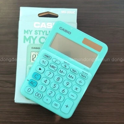 Casio Calculator MS-20UC Green Mini Cute Color Electronic - Image 1 of 4