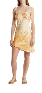 New Free People Retro Daisy Slip Dress Icelandic Poppy Size Medium NEW - Picture 1 of 3