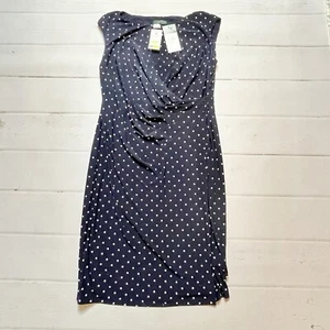 NWT - Ralph Lauren - Women’s Blue Polk Dot Dress - Size 14 - Picture 1 of 12