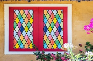 3D Colorful Diamon D59 Window Film Print Sticker Cling Stained Glass UV Block An - Imagen 1 de 11