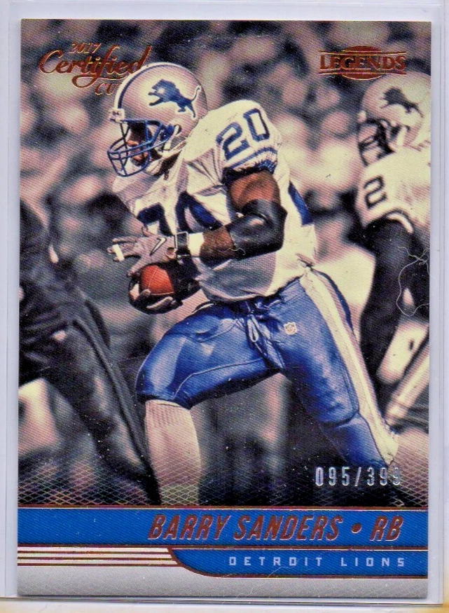 2017 Panini Certified Cuts #112, BARRY SANDERS /399, Detroit Lions, HOF - Image 1 of 2