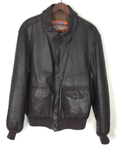 Vintage Cooper Men’s Leather Jacket Size 44 L U.S.Air Force Type -A-2 Brown - Picture 1 of 15