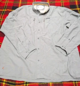 Camisa Simms Guide Series Hombre Gris Abotonada Pescador Insecto Escudo Talla 2XL - Imagen 1 de 4