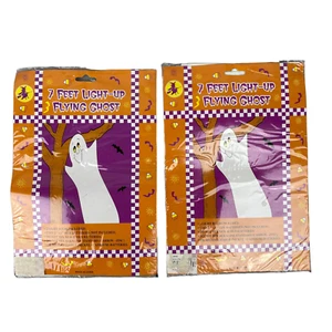 Set of 2 7 Feet Light Up Flying Ghost Halloween Decoration (3 per pack) - Picture 1 of 3