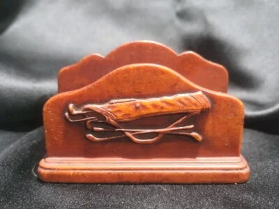 Vintage Wood Effect Mail Letter Rack Golfing Theme  - Image 1 of 4