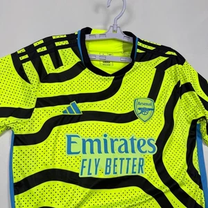 Adidas Arsenal FC Mens Large Soccer Jersey Yellow Striped Emirates - Picture 1 of 12