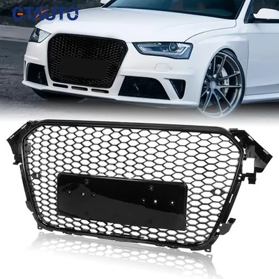 Front Bumper Grille Mesh Glossy Black For 2013-2016 Audi A4 S4 B8.5 RS4 Style Foto 1 de 4