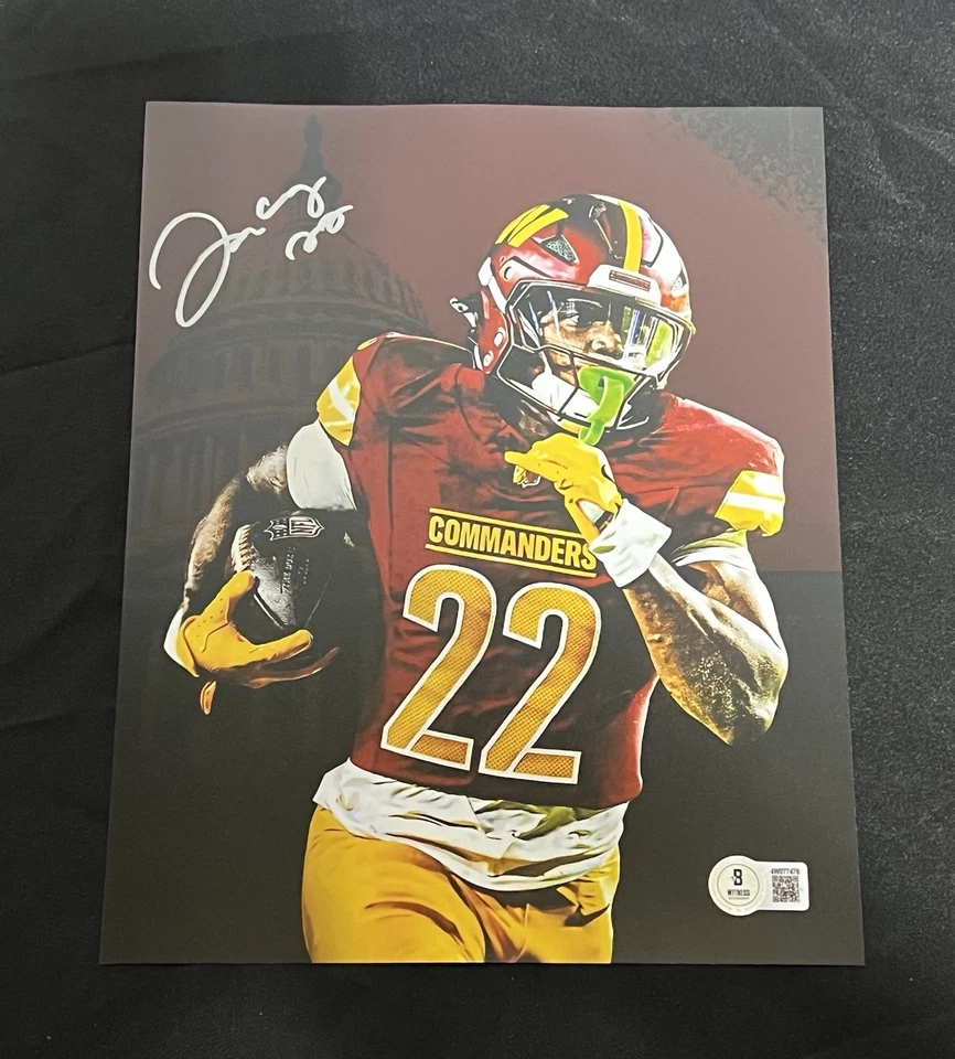 Jacory Croskey-Merritt Signed 8x10 Photo Washington Commanders Beckett - Image 1 of 2