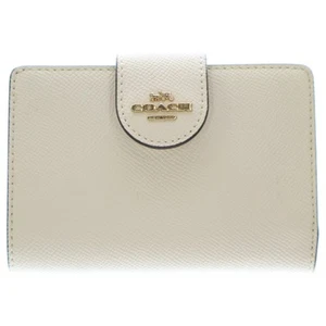Coach Medium Corner Zip Wallet Bifold Purse Cream-colored 6390 Used c7ee6a7ae745 - Picture 1 of 6