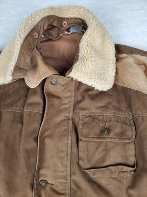 Manta forrada de club de caza para tareas abrigo de granero grande cuello extraíble elástico occidental Foto 1 de 4