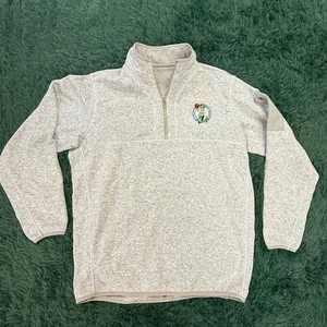 Boston Celtics Y2K Beige Pullover XL Pullover 1/4 Zip Sweater Sweatshirt  - Picture 1 of 7