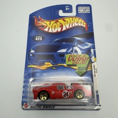 Hot Wheels 2002 No 025 First Editions Ferrari P4 Red 13 of 42 Gold 5 Spoke - Image 1 of 4