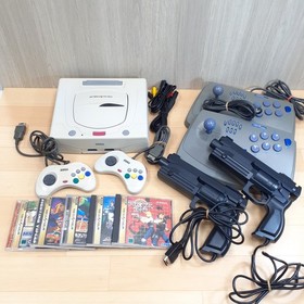 Sega Saturn Console with 2 Virtua Gun, Virtus Stick, Controllers + 5 Games Japan