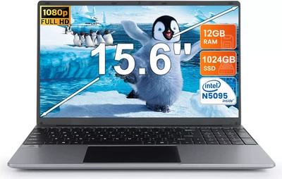 SGIN 15.6" Windows 11 Laptop 12GB RAM 1TB SSD Intel Celeron Portable Business PC - Image 1 of 4