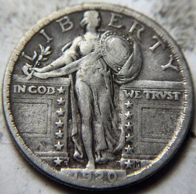 1920-S 25c Standing Liberty Quarter. Attractive Circulated Example! - Image 1 of 2