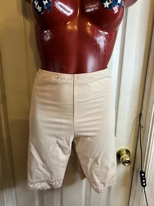 BODYSLIMMERS by NANCY GANZ BEIGE SHORTS- LACE TRIM LEGS -SIZE XL -NYLON BLEND - Picture 1 of 8