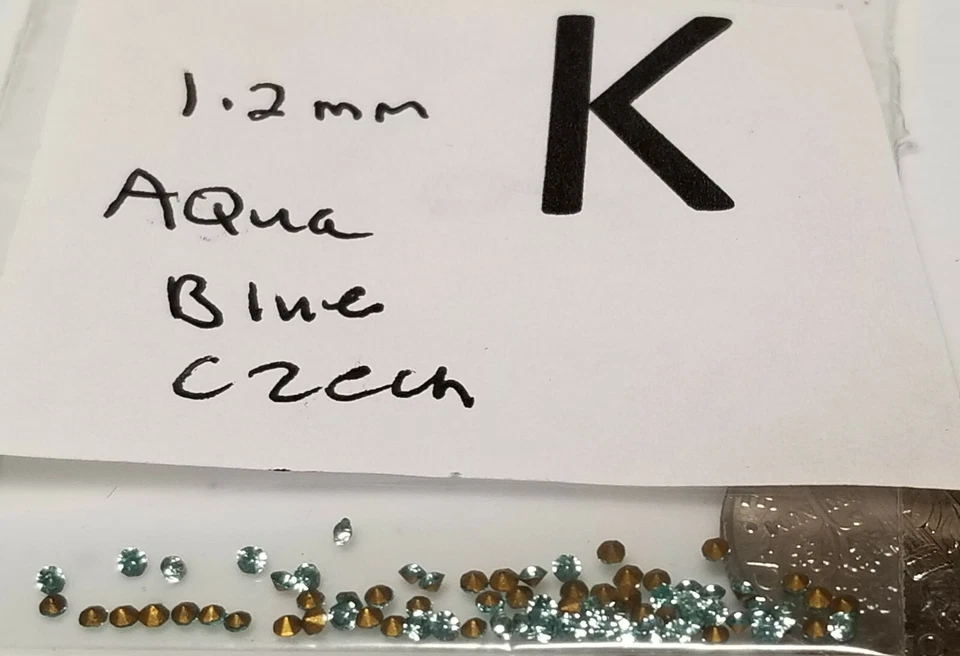 Vtg TINY 1mm 1.2mm 1.5mm Czech French Rhinestone Pointed Bk Jewelry Repair 2001 - Image 1 of 1