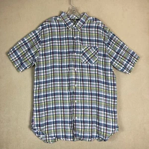 Canterbury Of New Zealand Shirt Mens 2XL Multicolor Plaid Shirt Sleeve Linen - Picture 1 of 12