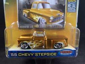 Jada Toys DUB CITY OLDSKOOL Wave 13 55 Chevy StepSide Yellow Super Rare 1:64 - Picture 1 of 5