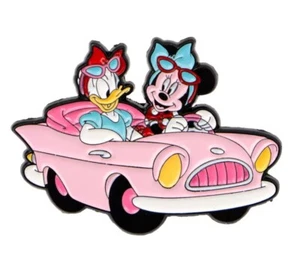 MINIE MOUSE & DAISY DUCK DRIVING ENAMEL PIN - FREE AU POST - AU STOCK - Picture 1 of 1