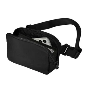 Women's Mini Belt Bag Crossbody Waist Pack for Travel Running Hiking Black - Picture 1 of 6