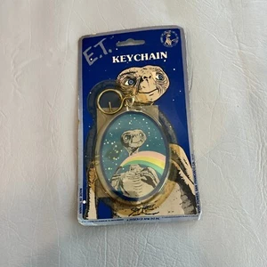 ET Extra Terrestrial Plastic Keychain 1982 Rainbow Star Power Made in Taiwan - Bild 1 von 8