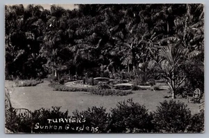 Turner’s Sunken Gardens St. Petersburg Florida FL EKC RPPC Postal H7 - Imagen 1 de 2