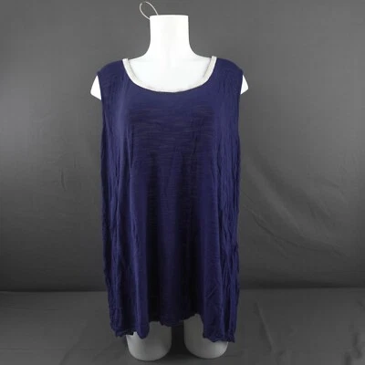 Camiseta sin mangas para mujer Cable and Gauge 3X escote con cuentas azul Softcore Boho Glam Chic Foto 1 de 4