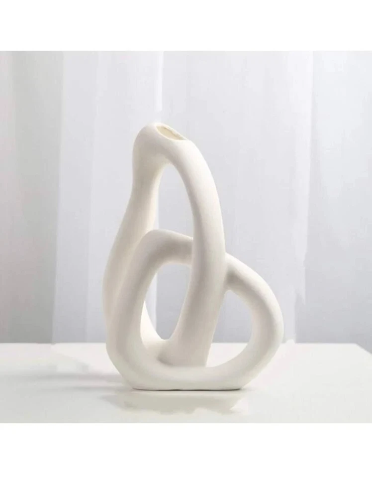Modern Abstract Ceramic Vase, Nordic Style Home Decor - Image 1 of 4
